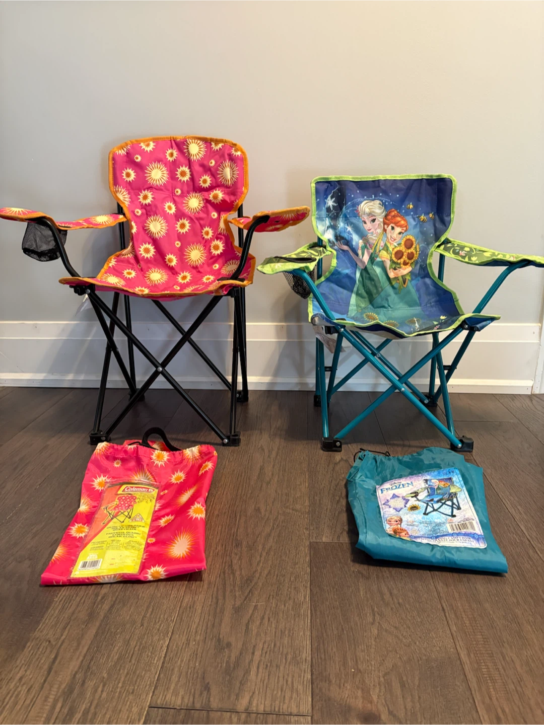 2 kids folding camping chairs