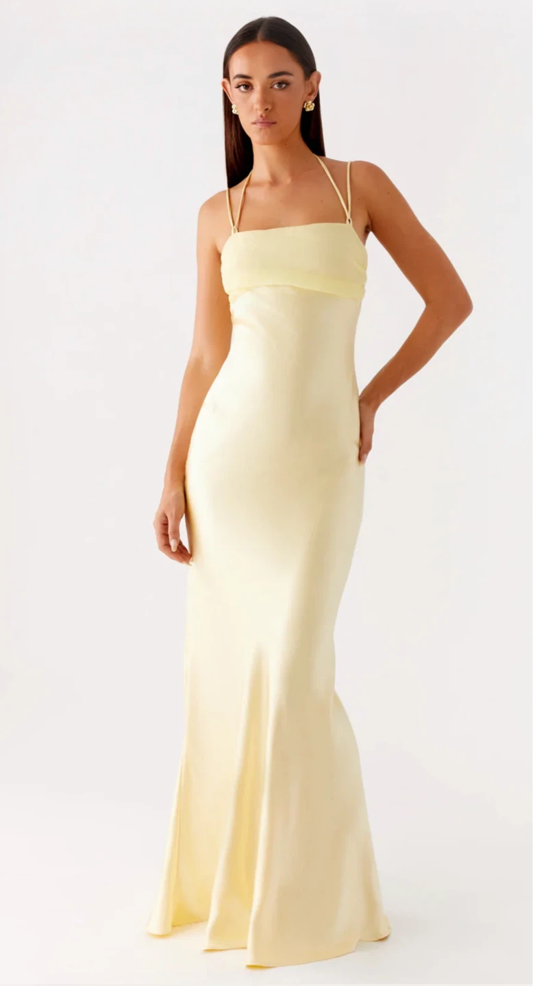 Peppermayo NWT Bustier Maxi Dress in Yellow