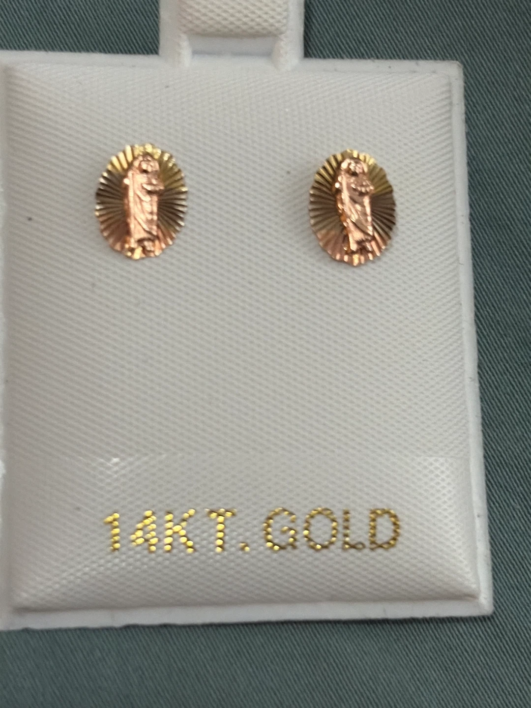 14k Gold Saint Earrings