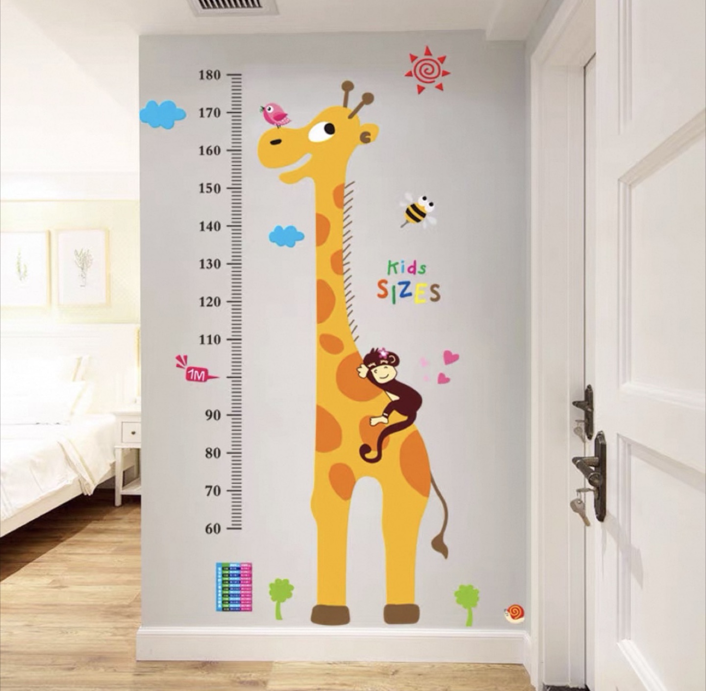 Giraffe Height Chart Wall Decal