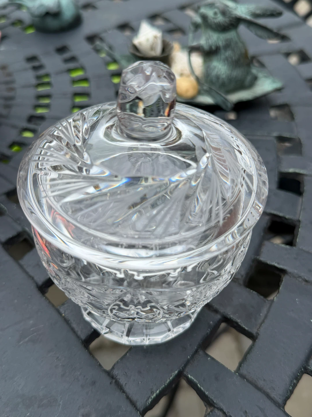 Vintage Cut Crystal Lidded Candy Dish