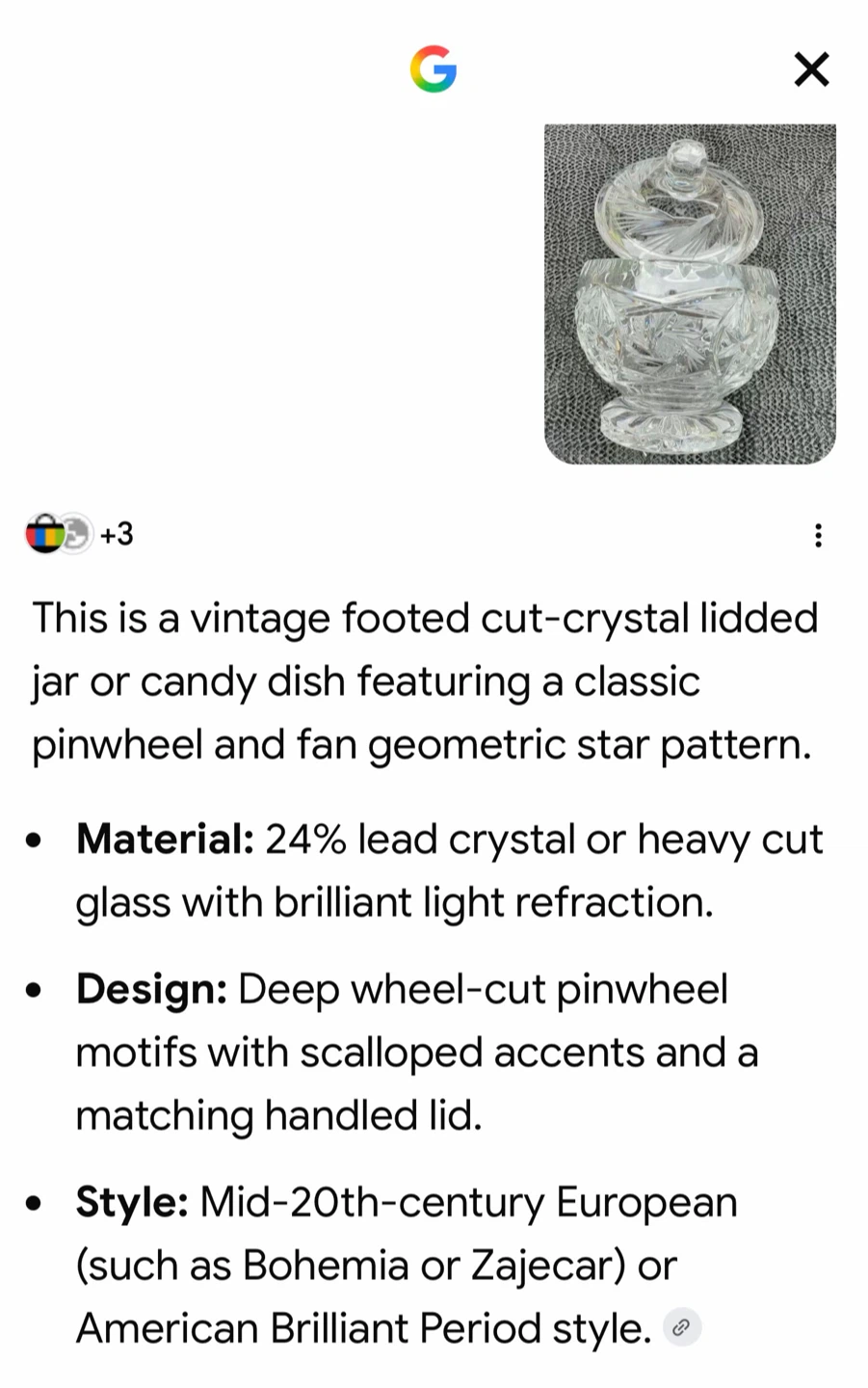 Vintage Cut Crystal Lidded Candy Dish - photo 4