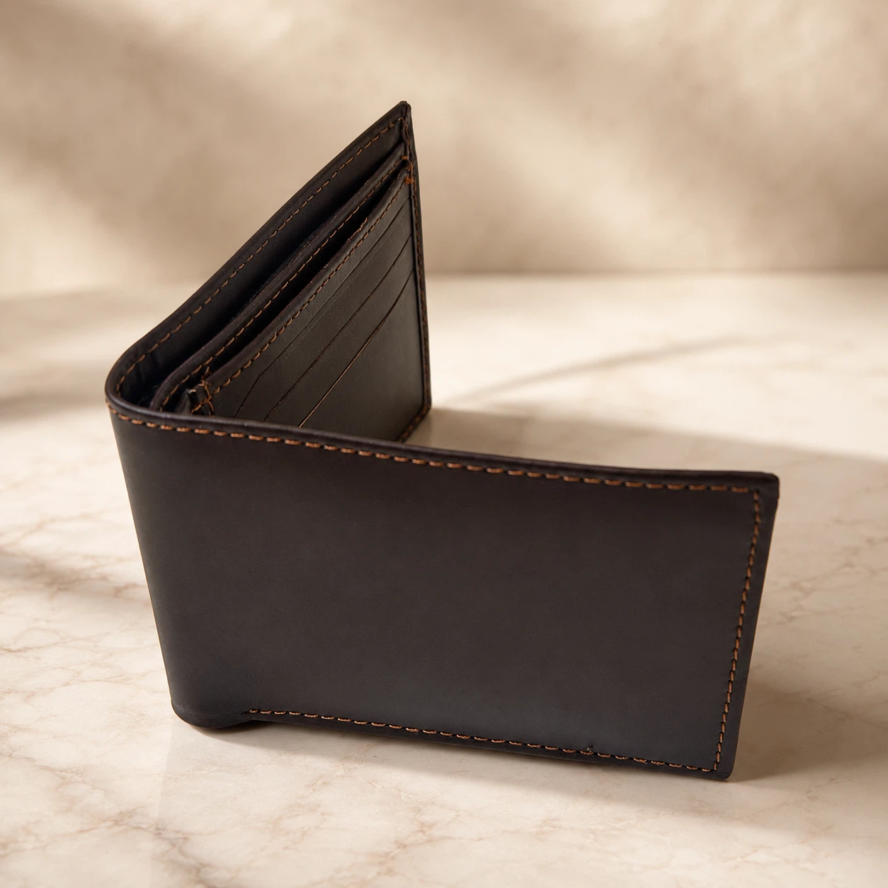 New Men’s Brown Bifold Wallet – ID Window & Card Slots - photo 2