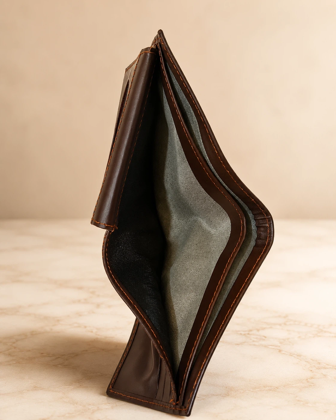 New Men’s Brown Bifold Wallet – ID Window & Card Slots - photo 3