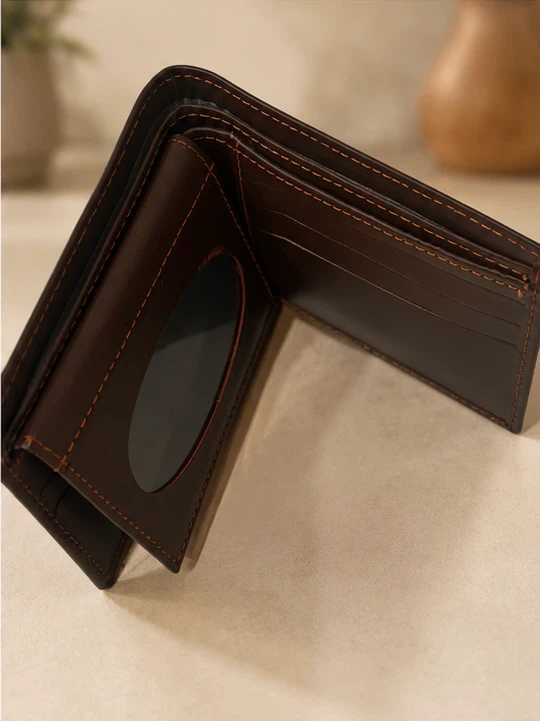 New Men’s Brown Bifold Wallet – ID Window & Card Slots - photo 4