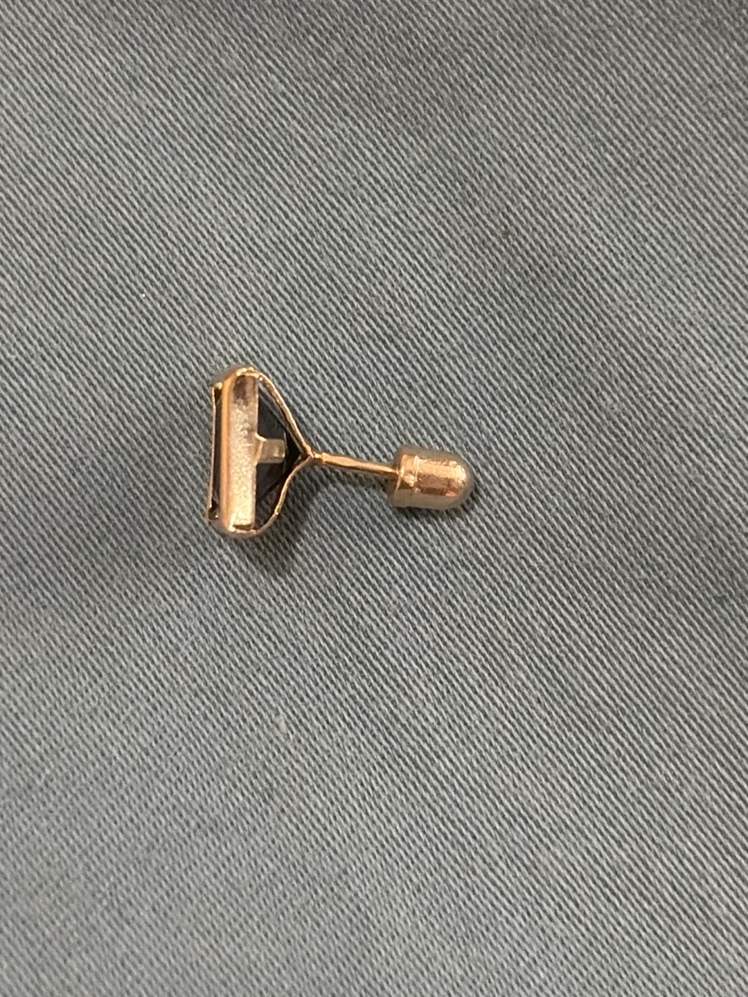 14kt Gold Square Black Stone Stud Earrings - photo 4