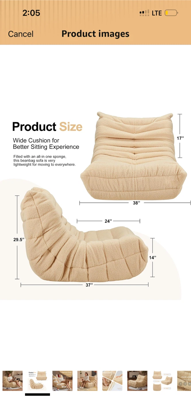 Teddy Fleece Lounge Chair - Memory Foam - photo 5