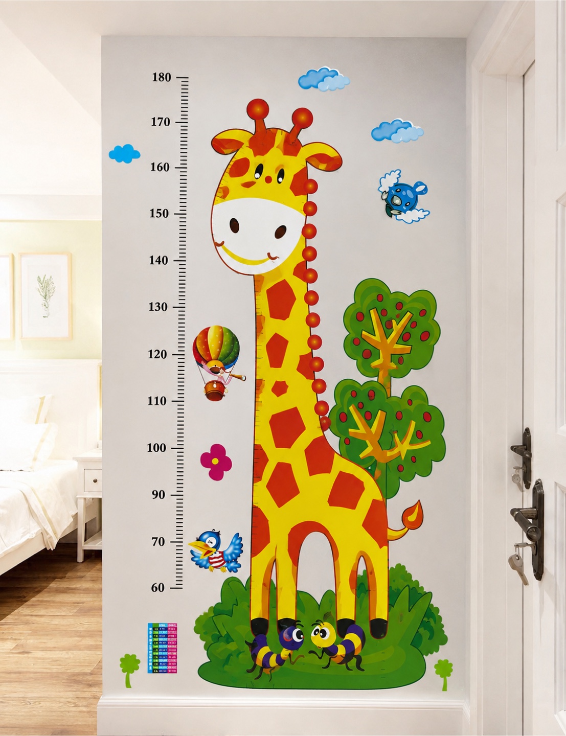 Cartoon Giraffe Height Chart Wall Sticker
