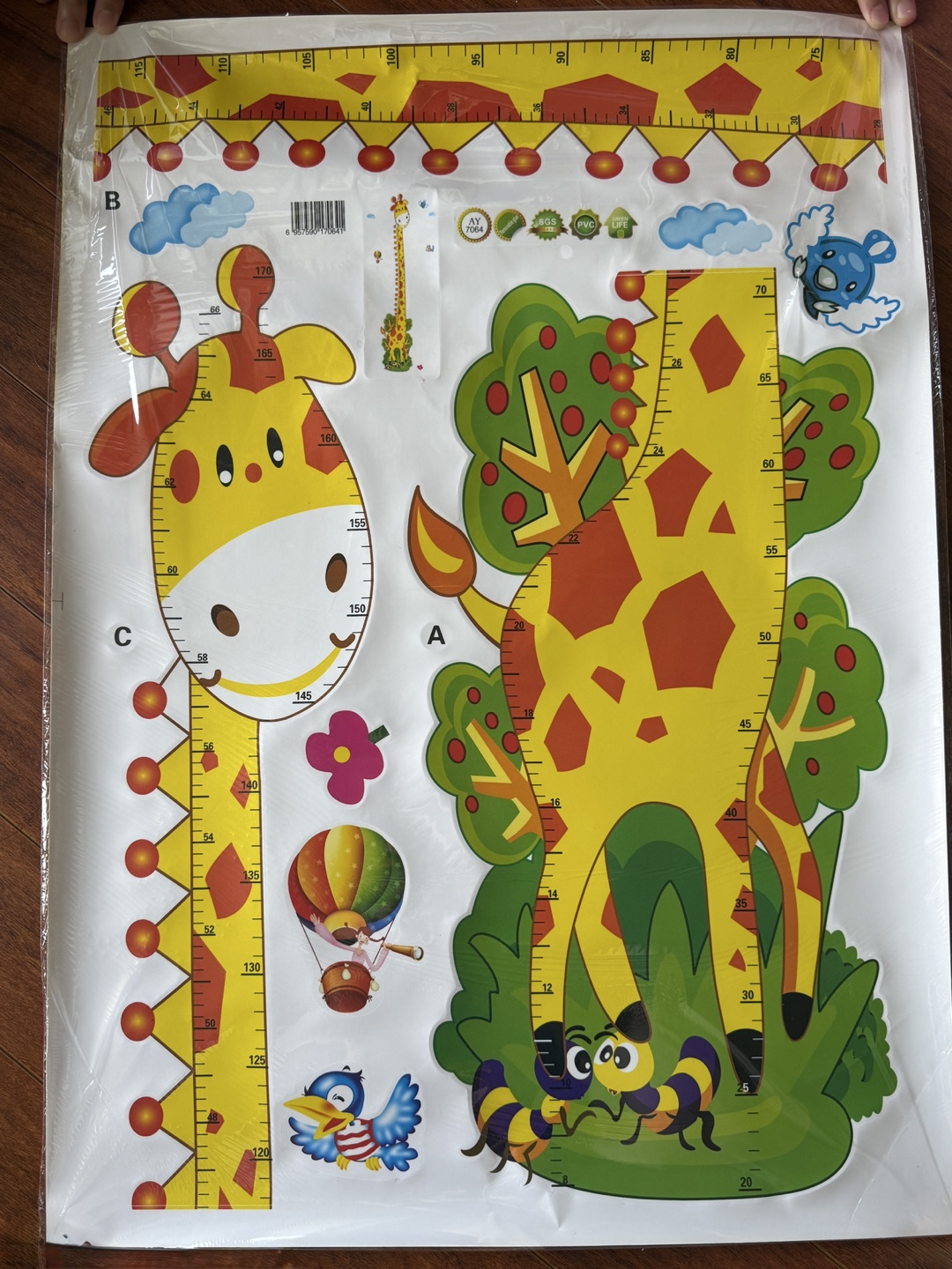 Cartoon Giraffe Height Chart Wall Sticker - photo 2