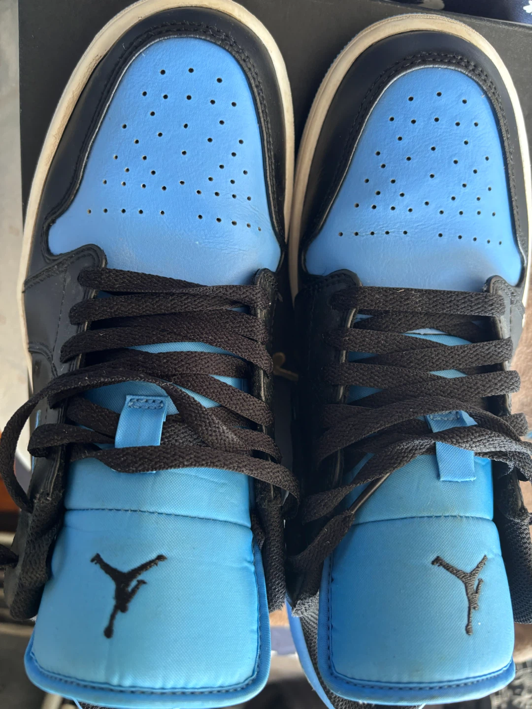 Air Jordan 1 Low Black/University Blue Sneakers - Size 10.5 - photo 4