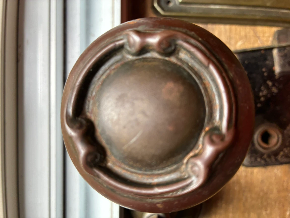 Antique Victorian art nouveau Hardware c.1900 Door knob lock
