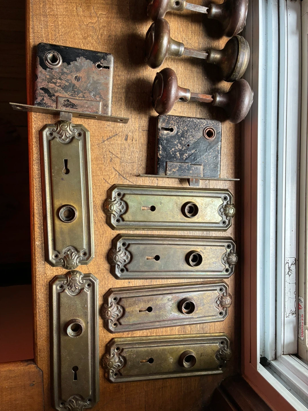 Antique Victorian art nouveau Hardware c.1900 Door knob lock - photo 3