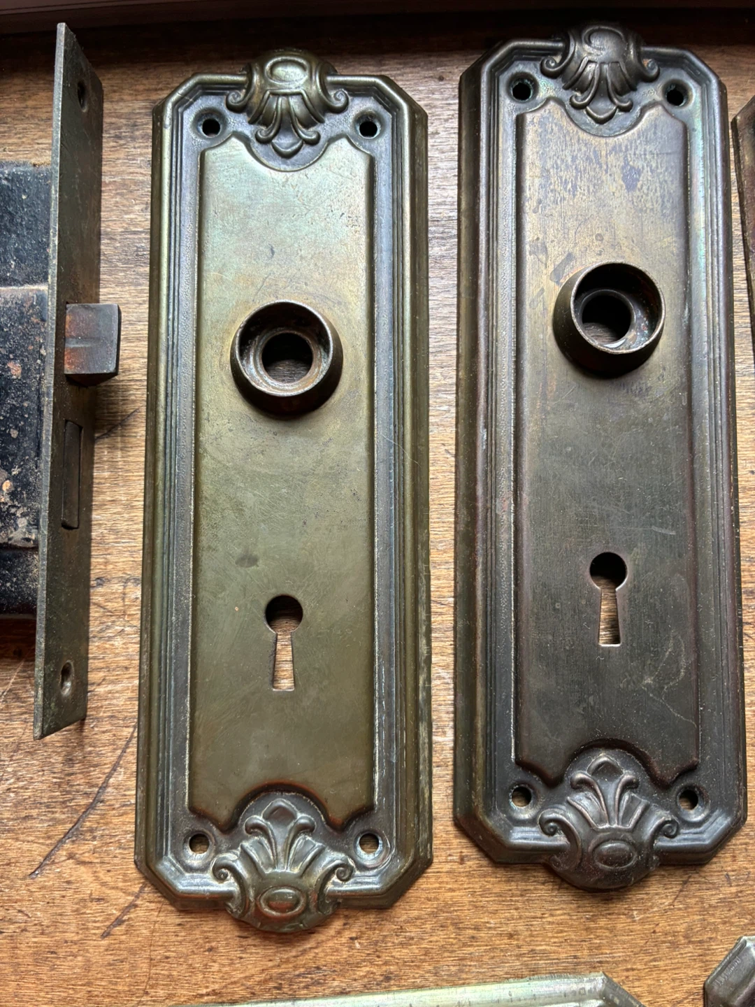 Antique Victorian art nouveau Hardware c.1900 Door knob lock - photo 4