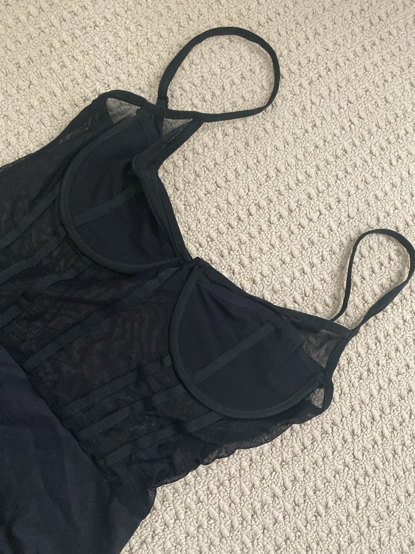 Black Mesh Corset Bodysuit - photo 2