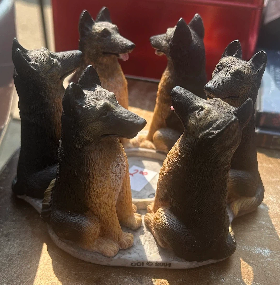German Shepherd Dog Figurines - candle holder