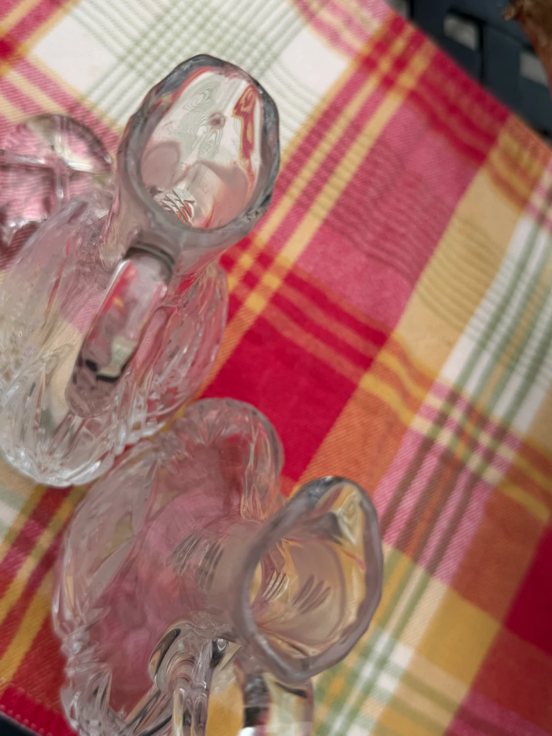 Vintage Bohemia Czech Crystal Oil and Vinegar Cruets - photo 5
