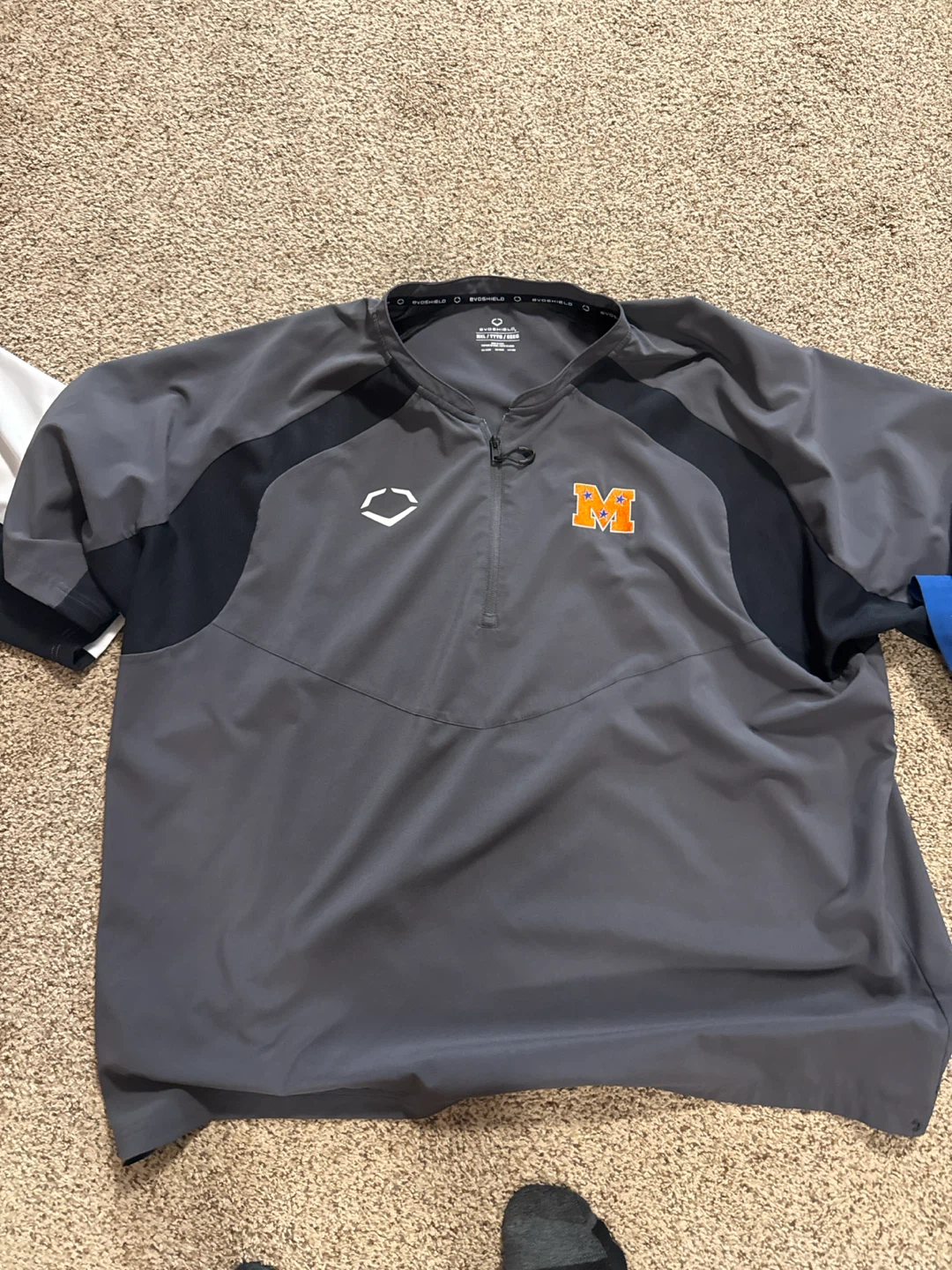 A lot of 3 white/gray/blue Evoshield Baseball Pullover Jacket’s - photo 2