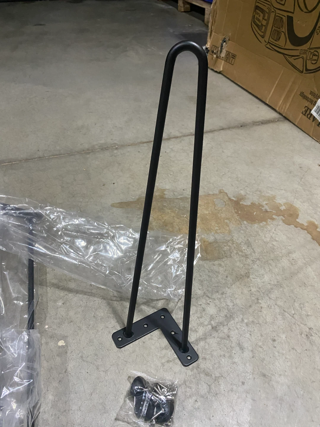 Set of 4 Black Metal Hairpin Legs