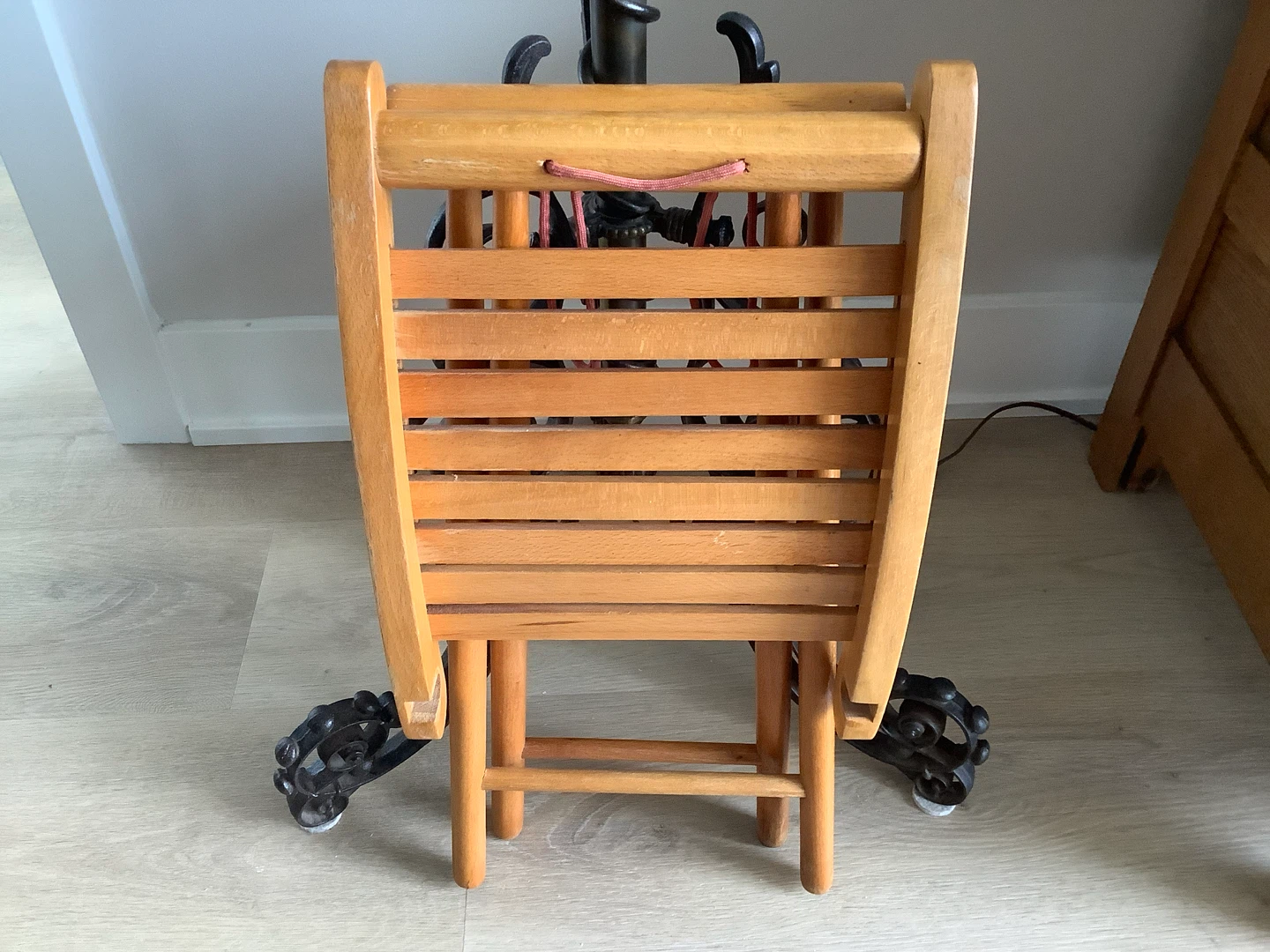 Vt MCM Nevco Style Collapsible Slatted Wood Stool 🐞 - photo 5