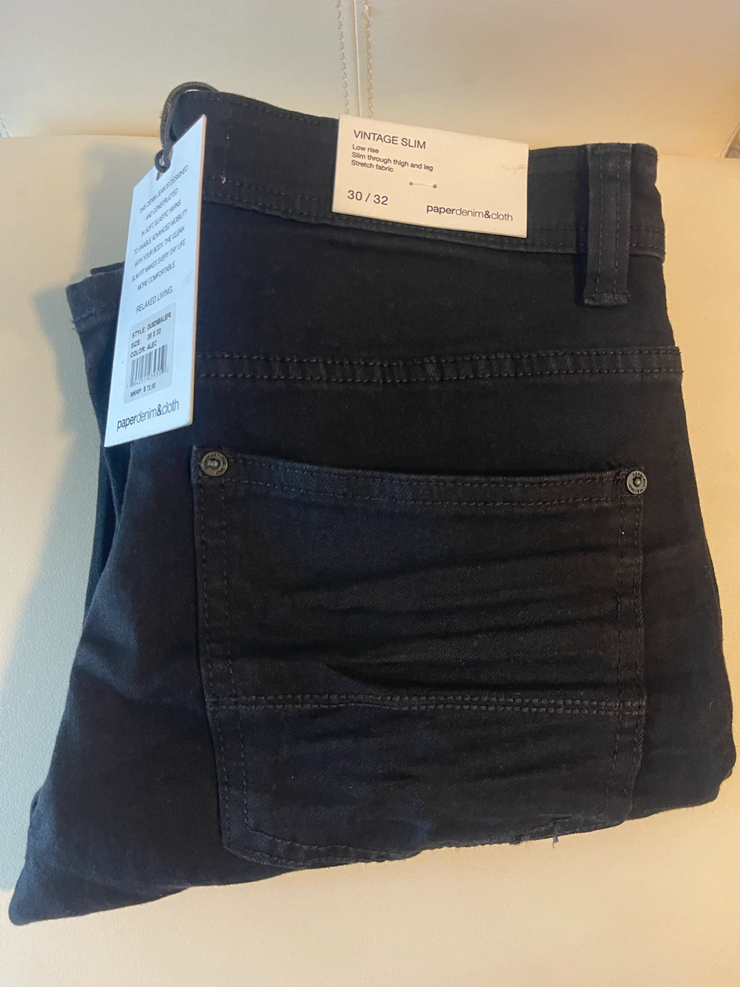 Paper Denim & Cloth Vintage Slim Jeans 30/32 Black - photo 5