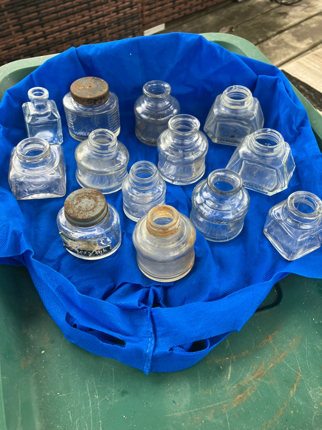 Vintage Glass Ink Wells and Holders Set - photo 2
