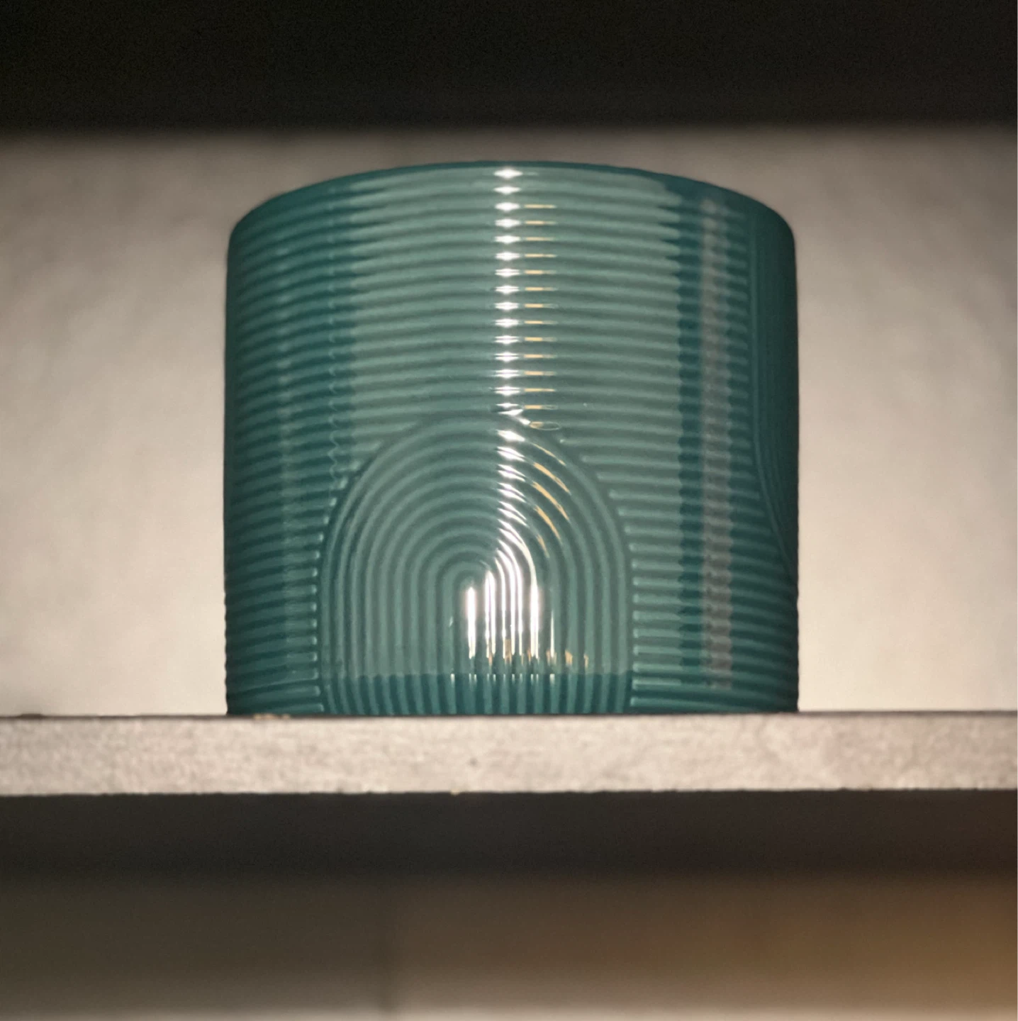 Dark Green Ribbed Ceramic Pot - photo 3