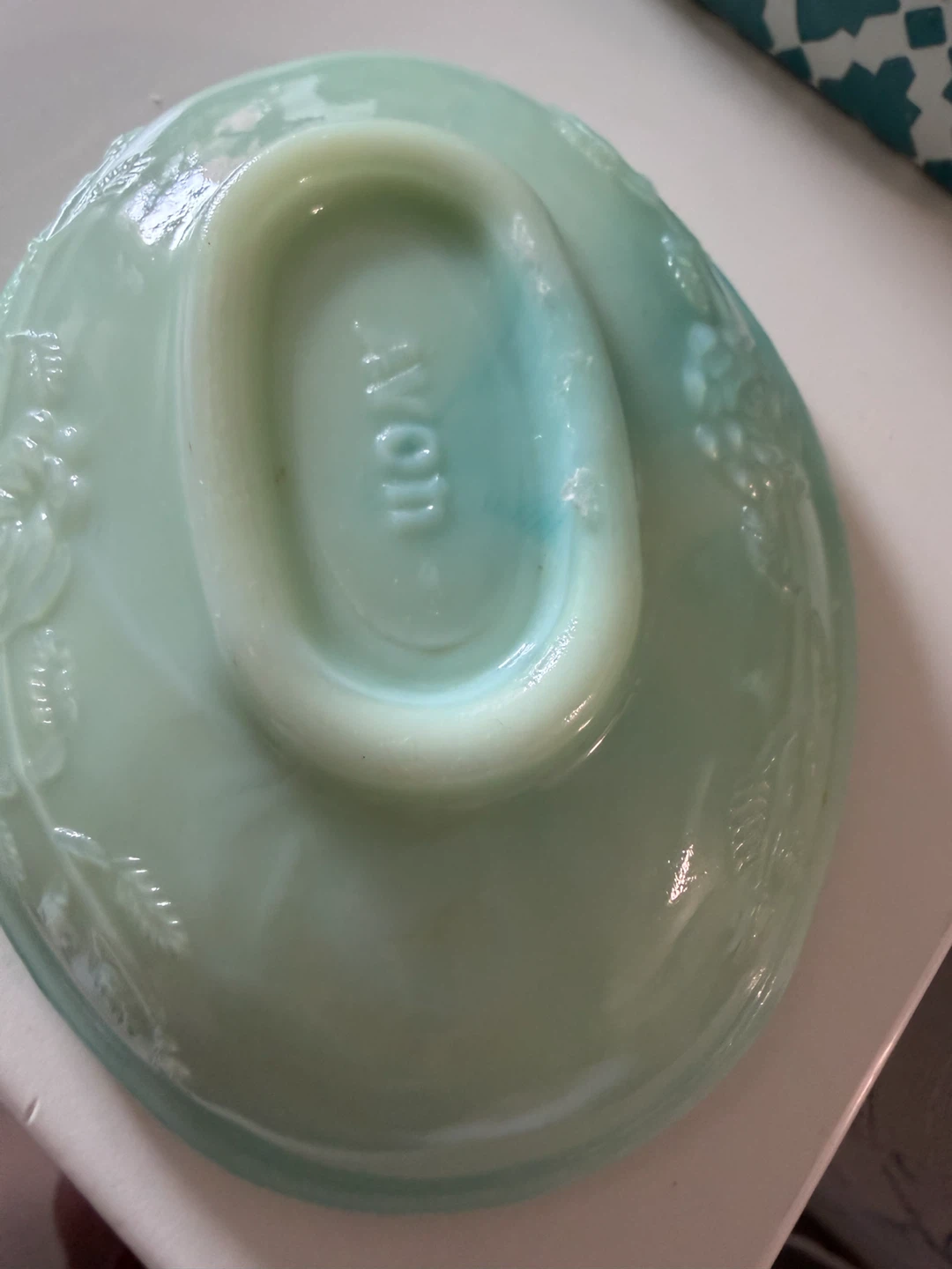 Avon Jadeite Glass Trinket Dish
