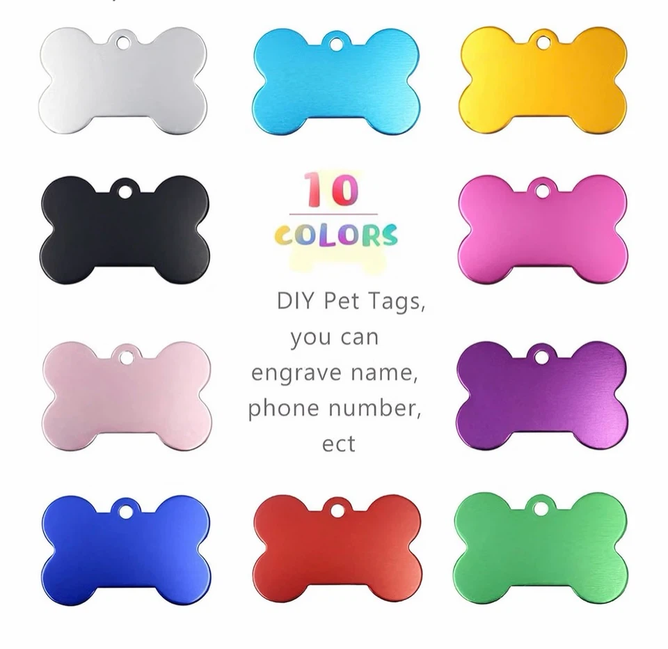Personalized Bone Pet Tag - Custom Engraved Aluminum - photo 2
