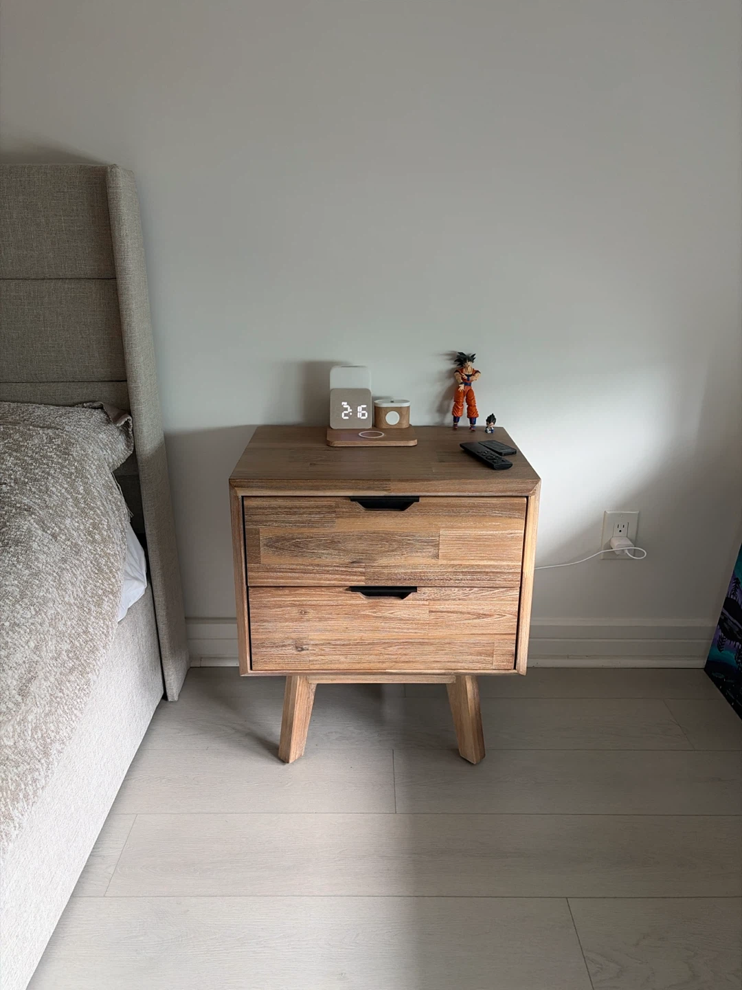 Premium Wooden Nightstand with 2 Drawers