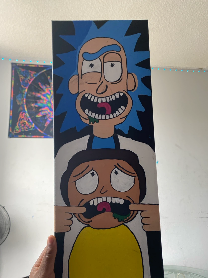 Rick and Morty Canvas Painting(ONLY EXCEPT CASH)