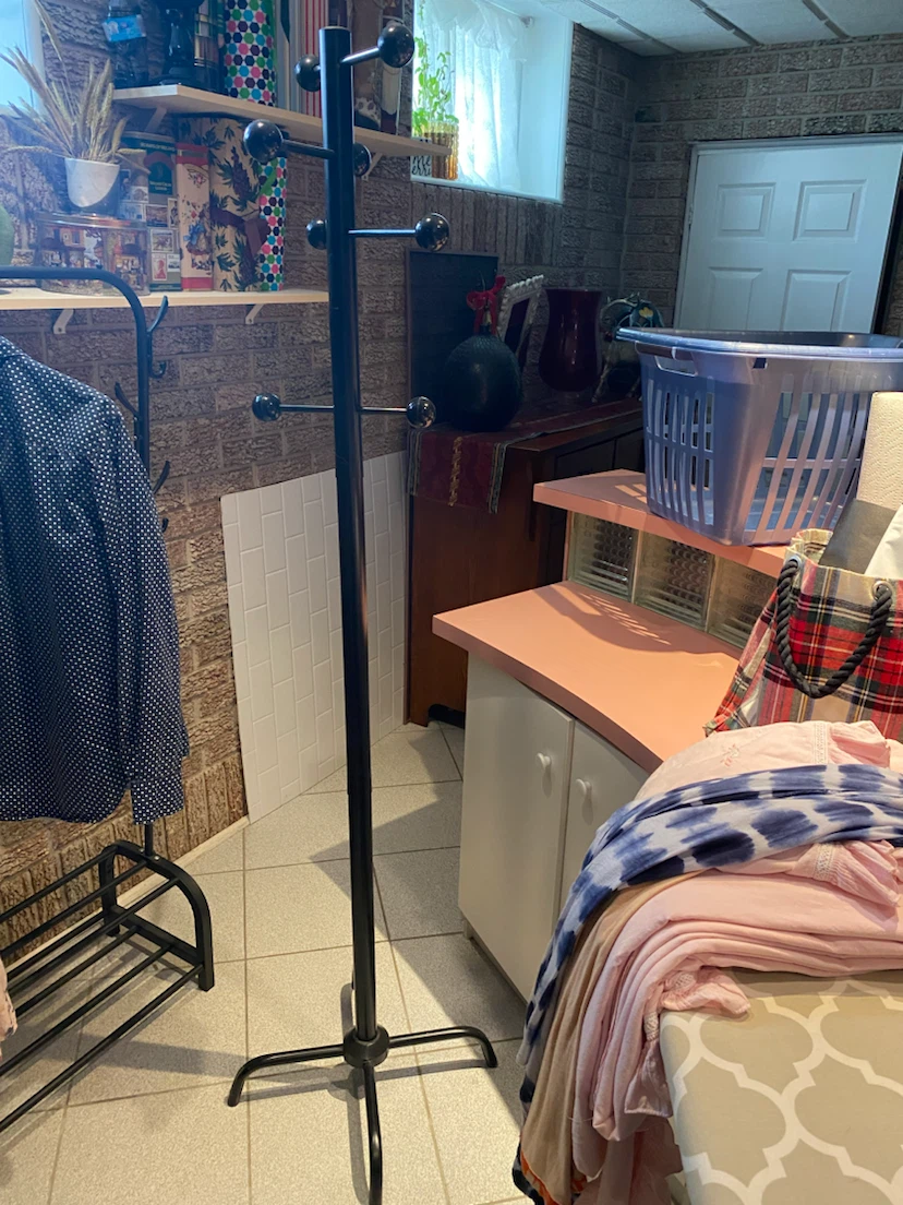 Black Coat Rack with Sphere Hooks