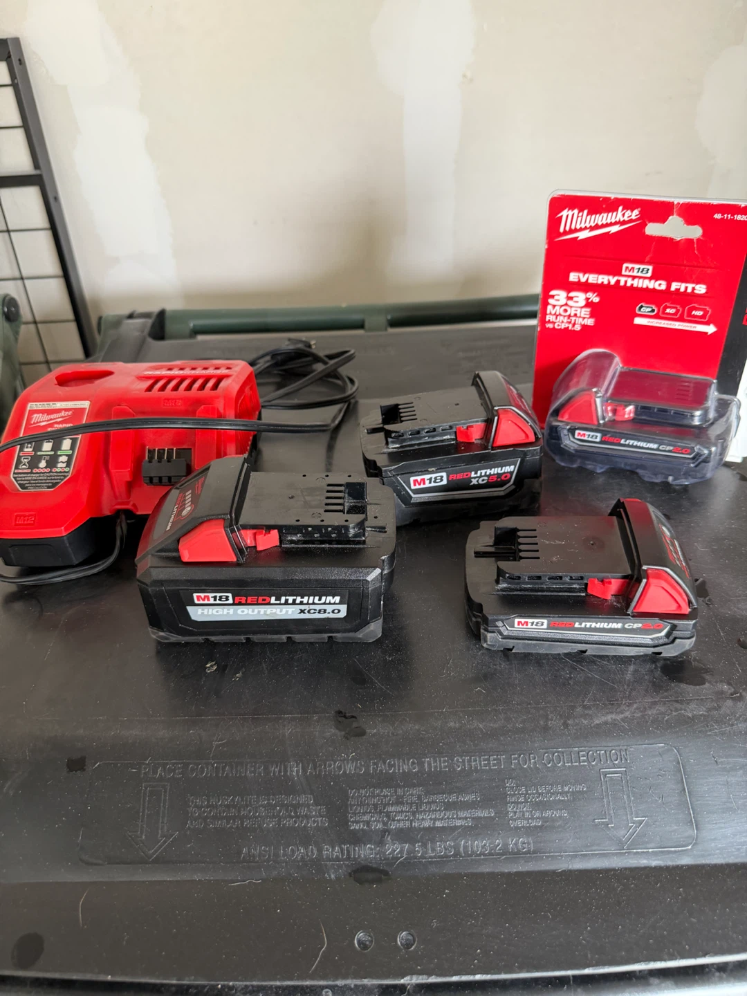 Milwaukee M18 RedLithium Battery and Charger Lot