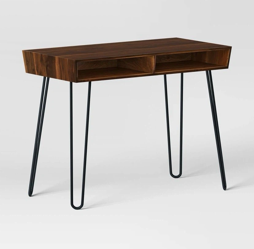 Modern Style Walnut Desk with Open Shelving - photo 3