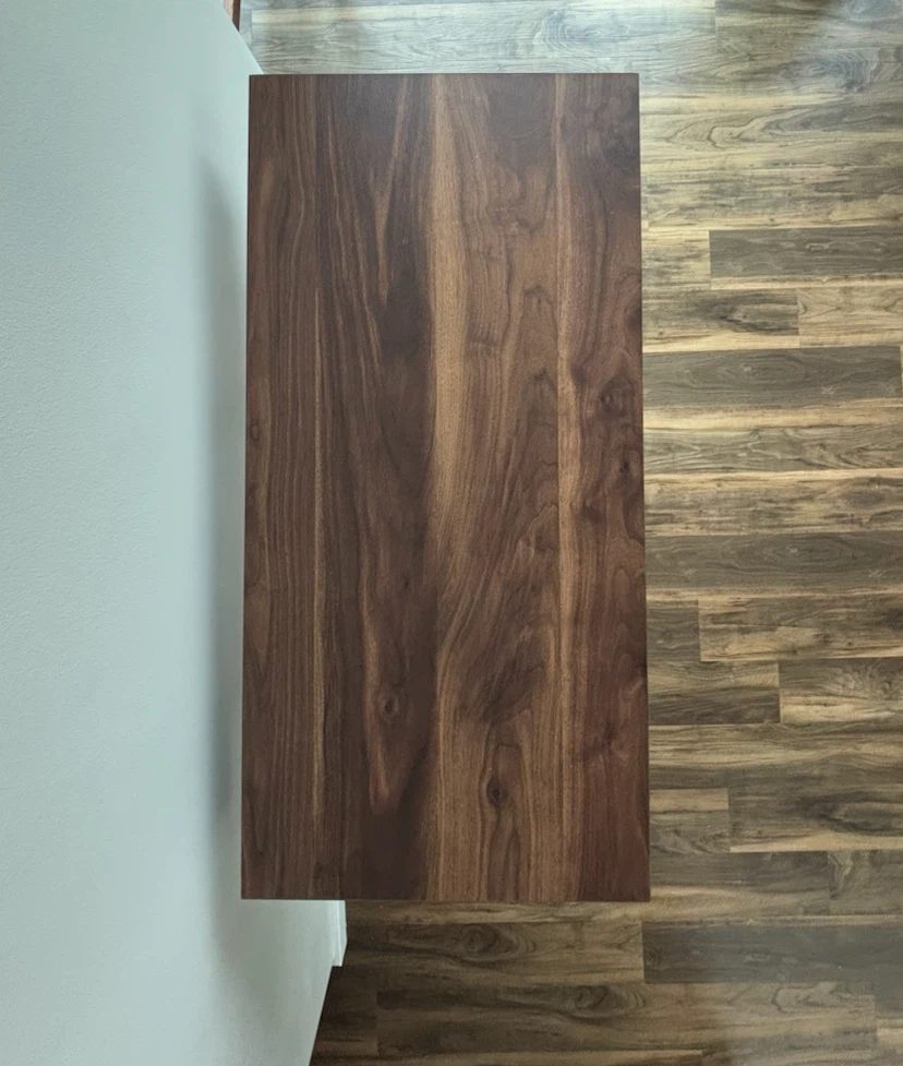 Modern Style Walnut Desk with Open Shelving - photo 2