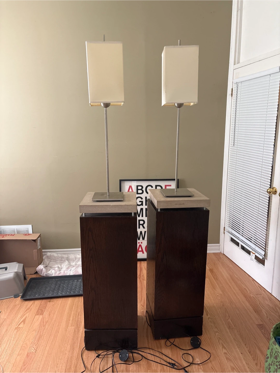 Pair of modern floor lamps