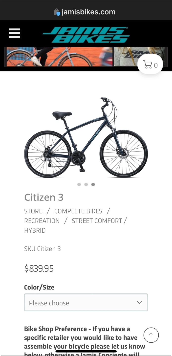 Jamis Citizen 3 Hybrid Bike
