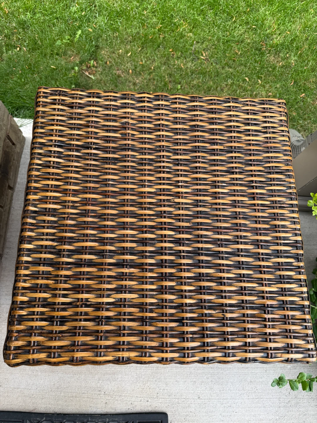 Wicker Side Table with Shelf - photo 2