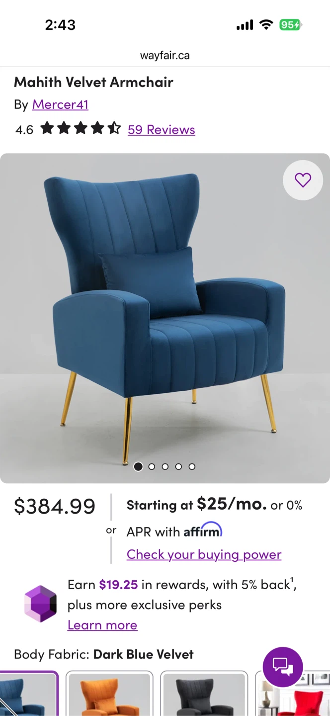 Mercer41 Sage Green Velvet Winged Armchair - photo 2