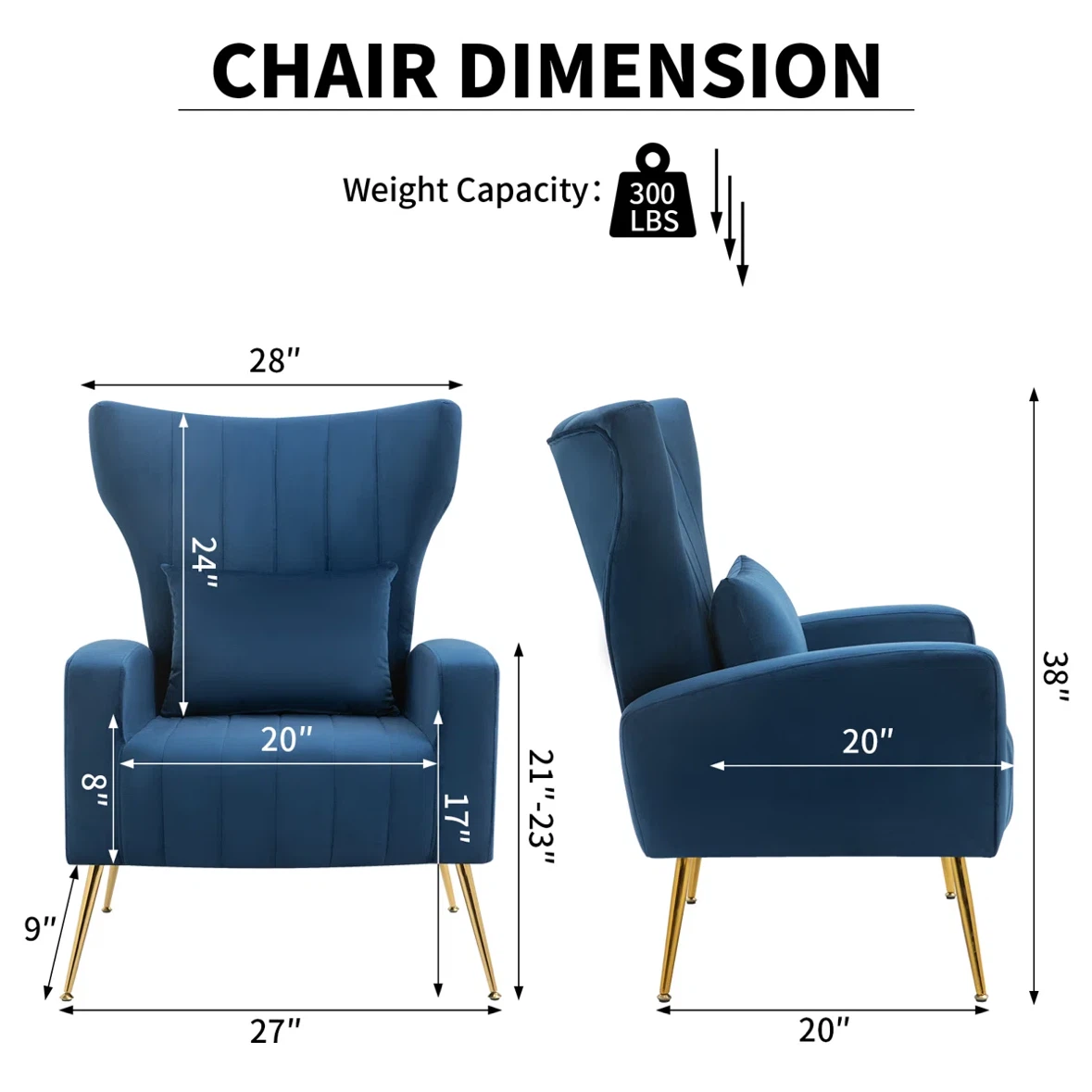 Mercer41 Sage Green Velvet Winged Armchair - photo 3