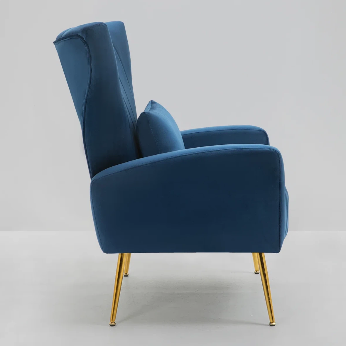 Mercer41 Sage Green Velvet Winged Armchair - photo 4