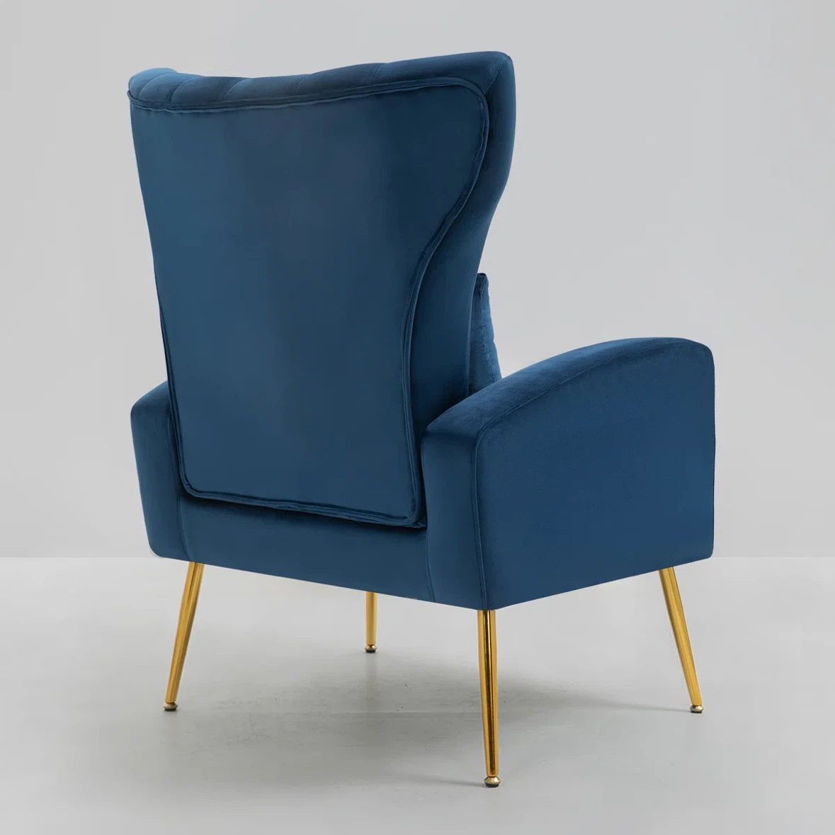 Mercer41 Sage Green Velvet Winged Armchair - photo 5