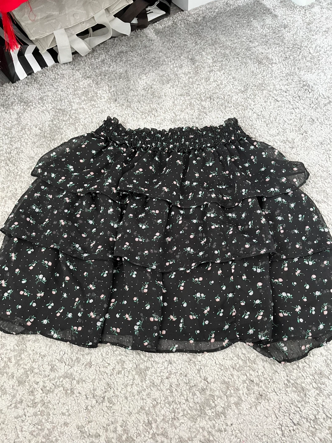 Tiered Floral Mini Skirt