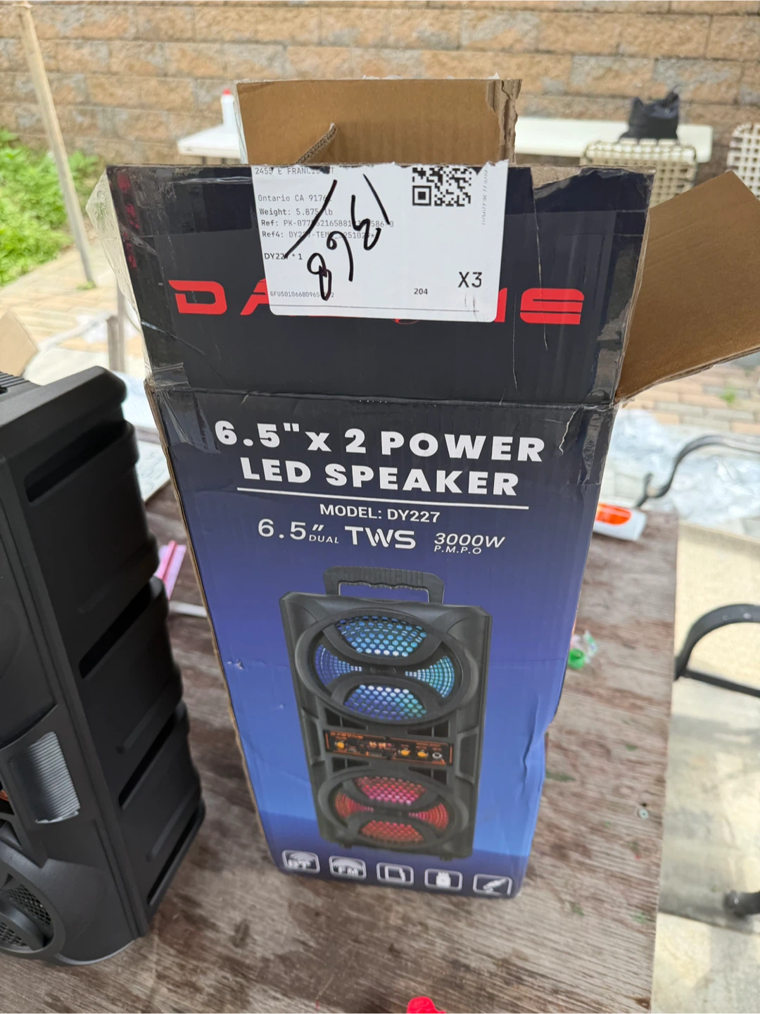 DABNG DY227 6.5" x 2 Power LED Speaker