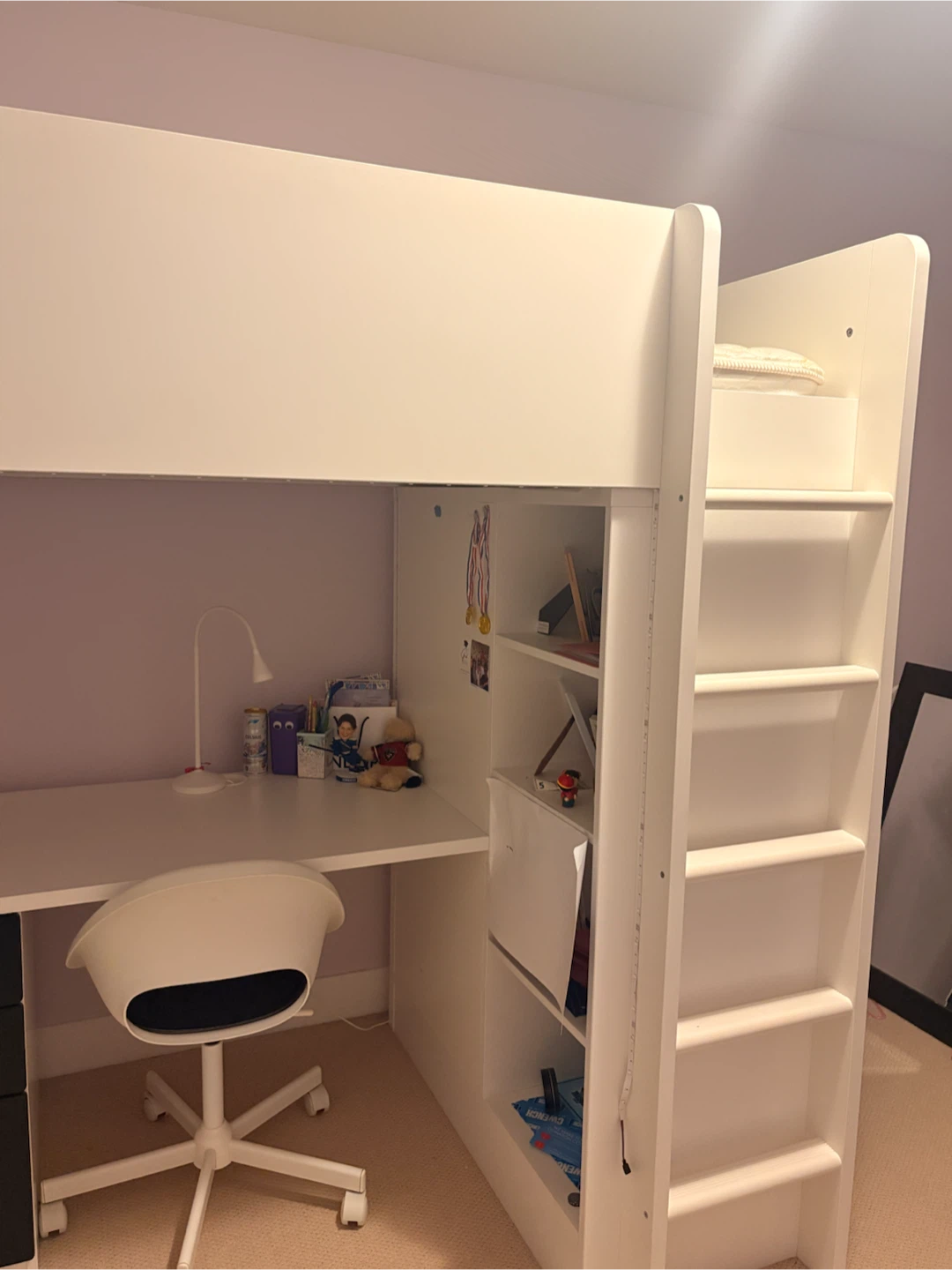 IKEA Loft Bed with Desk and Wardrobe and mattress! - photo 2