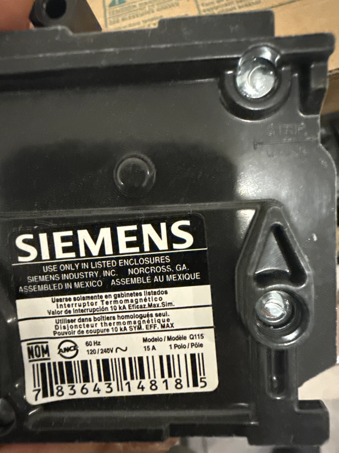 Siemens Q115 Circuit Breaker - 15A - photo 3