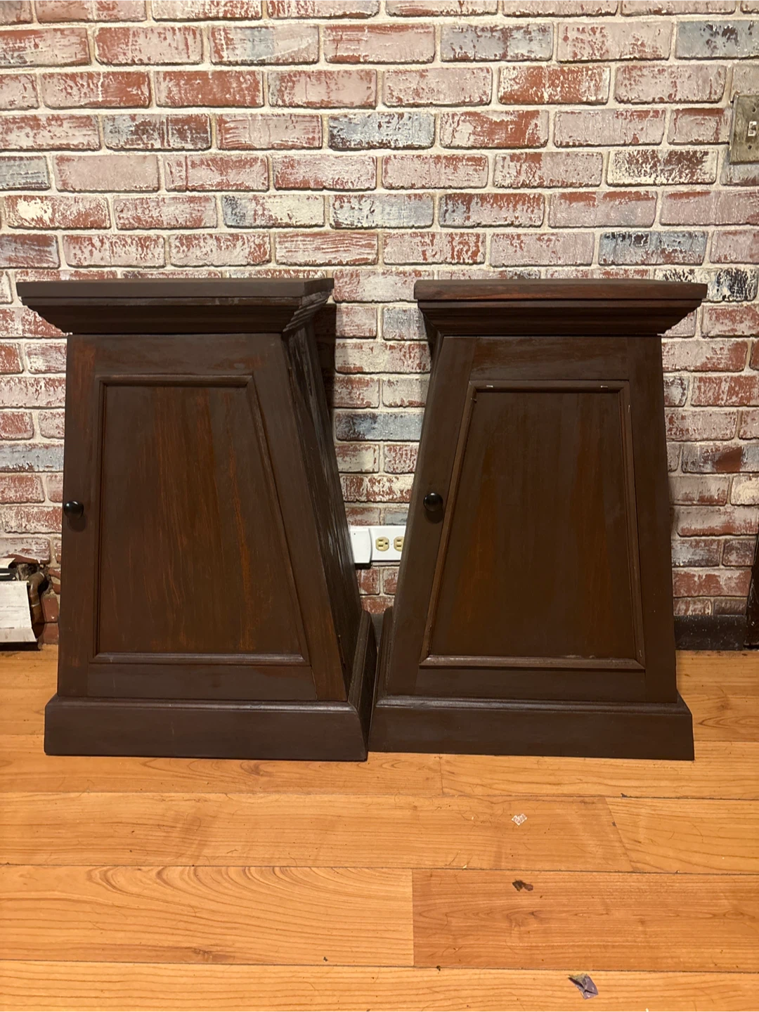 Wooden Accent Cabinets - Pair