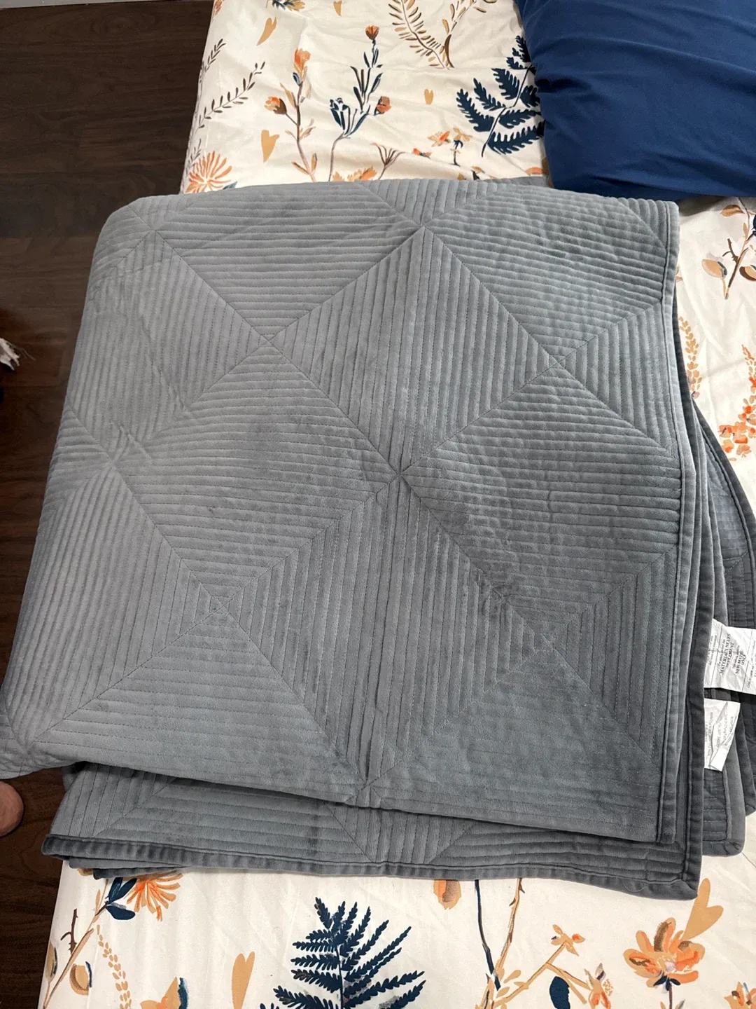 Grey Quilted Blanket