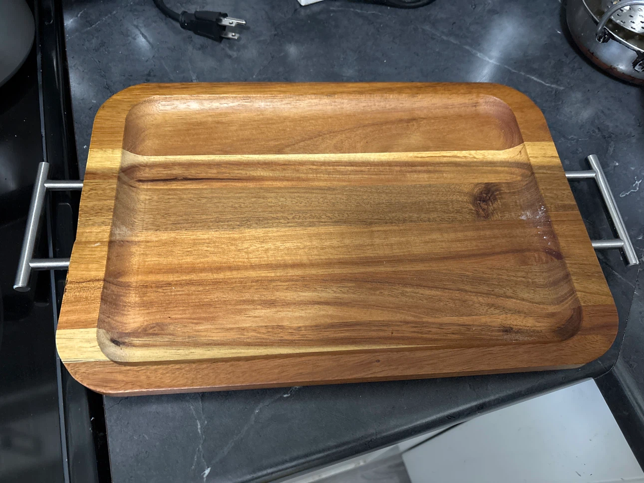 Wood Serving Tray with Handles