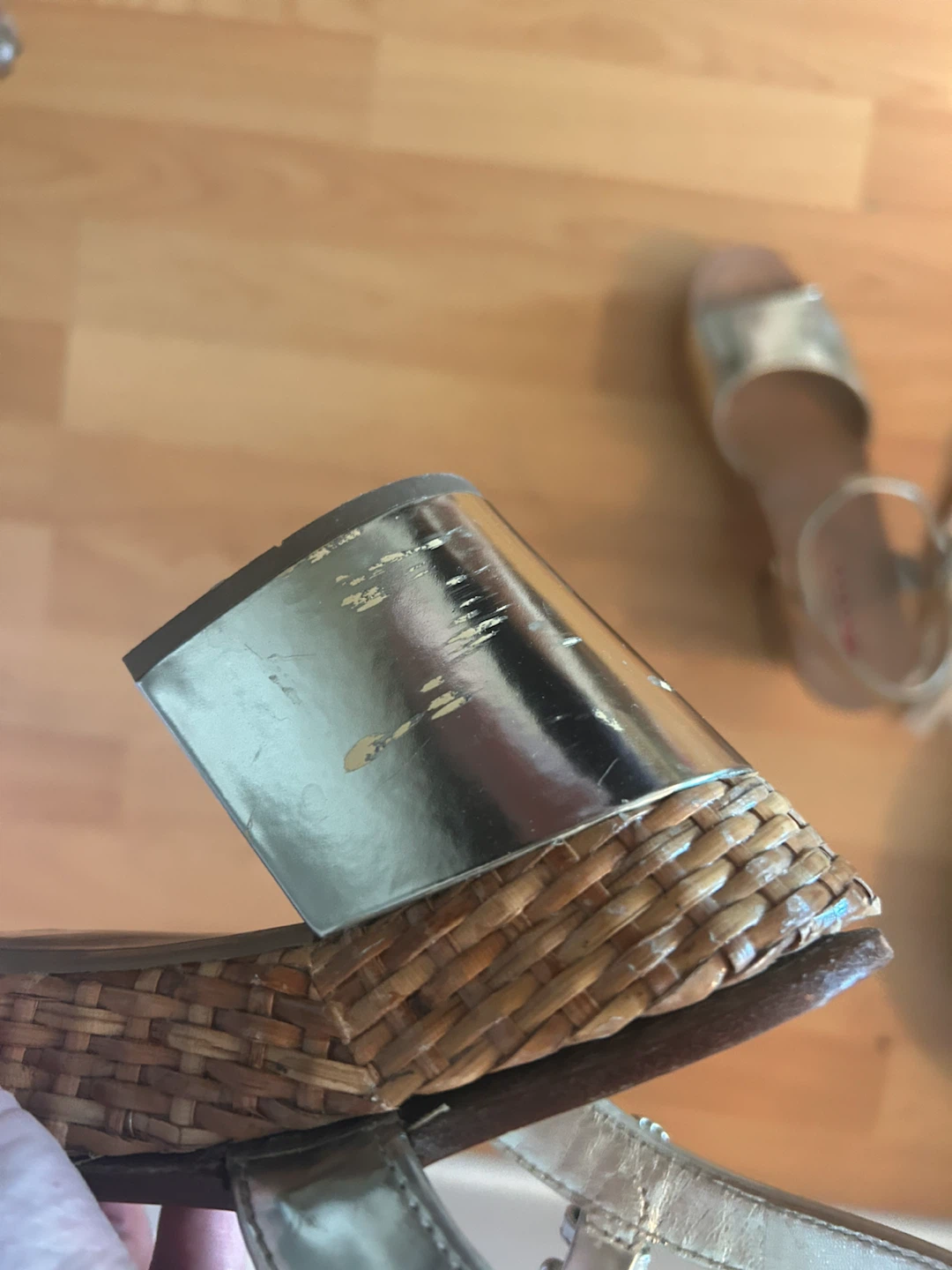 Prada Gold Strappy Platform Wedge Sandals - photo 2