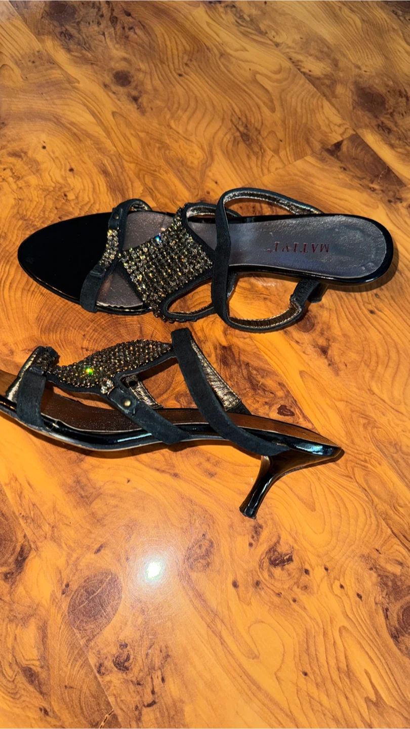 Mativi Black Embellished Heeled Sandals - photo 3